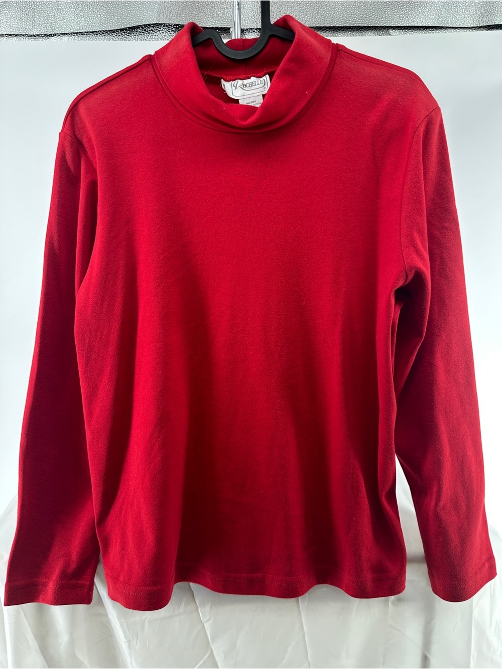Rochelle red turtleneck cotton sweater